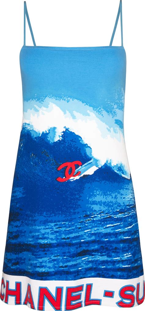 vintage chanel dress surf|Chanel Spring 2002 Surf Collection Print Mini Logo Dress.